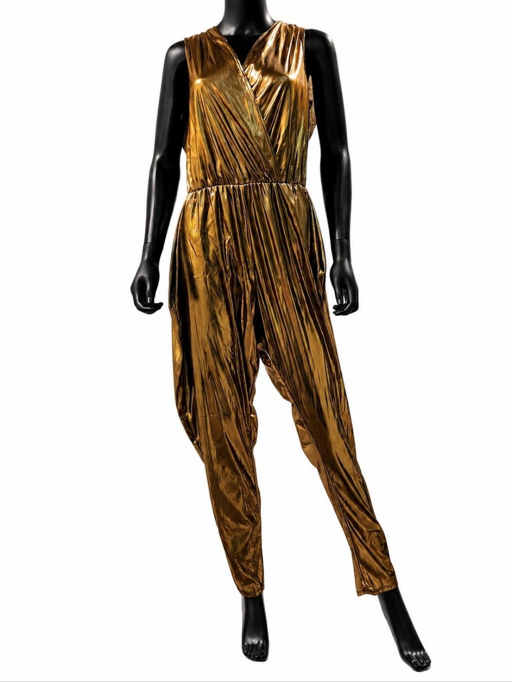 California Costumes 70's Glitz N Glamour Women's Gold Metallic Jumpsuit.